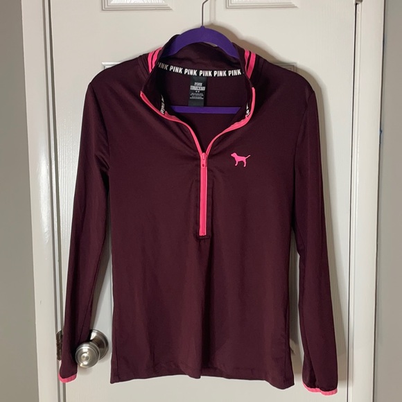 PINK Victoria's Secret Tops - Victoria’s Secret pink burgundy zip up